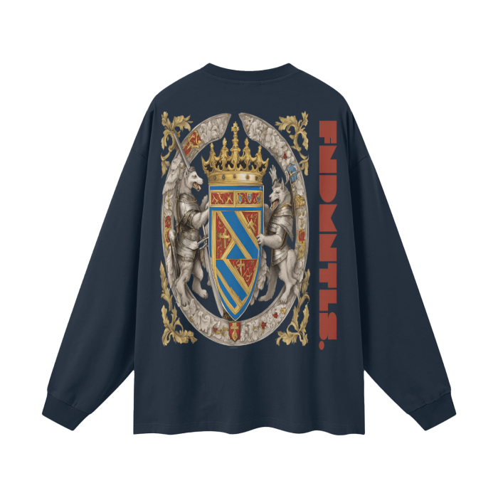 FNDMNTLS. Armor of God Crest Long Sleeve Graphic Tshirt - Heretic - s Streetwear - daily casual - graphic tee -  product_type