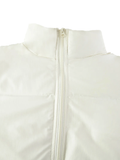 White zippered jacket collar from Fndmntls Unisex Light Blue Puffer, inch to cm conversion available