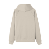 Beige Hooded Sweatshirt showcasing God Fndmntls Raglan Sleeve Heraldic Hoodie design