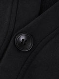 Black buttoned garment from FNDMNTLS Snow Washed Crest Cardigan in inch and cm sizes
