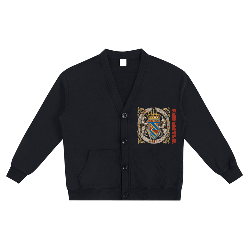 FNDMNTLS. Armor of God Snow Washed Cardigan - Heretic - s Streetwear - Armor of God - Casual Cardigan -  product_type