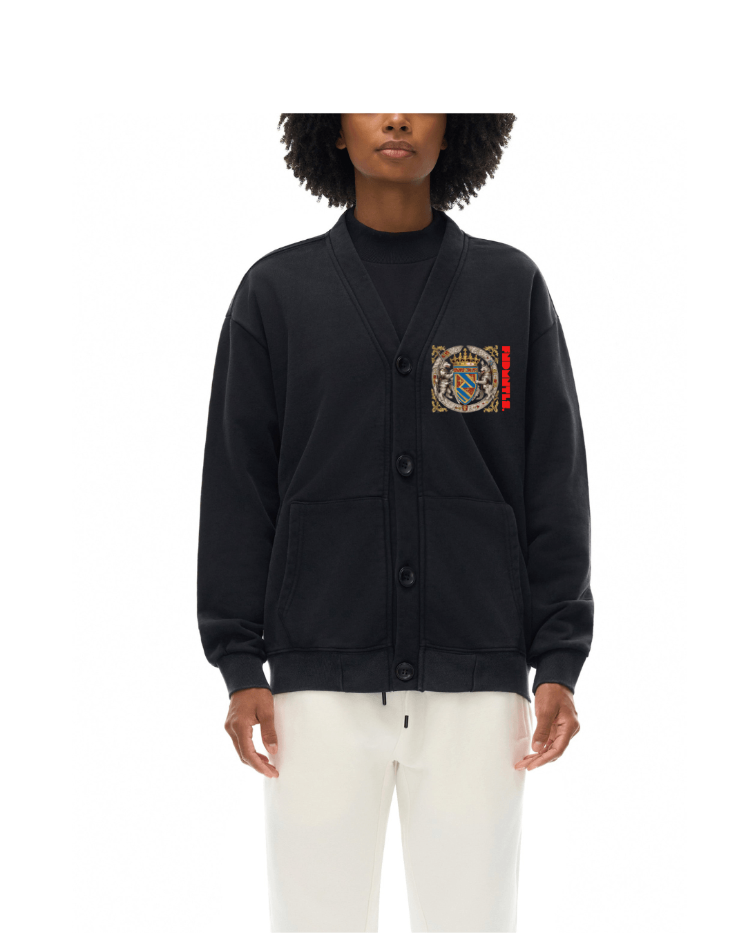 FNDMNTLS. Armor of God Snow Washed Cardigan - Heretic - s Streetwear - Armor of God - Casual Cardigan -  product_type