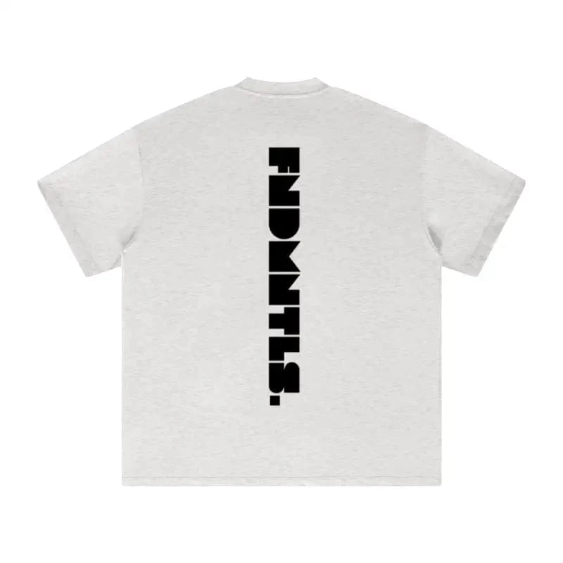 FNDMNTLS. Black Logo Heavyweight Graphic TShirt - Heretic-s Streetwear - 100% Cotton Shirt - 305GSM T-Shirt