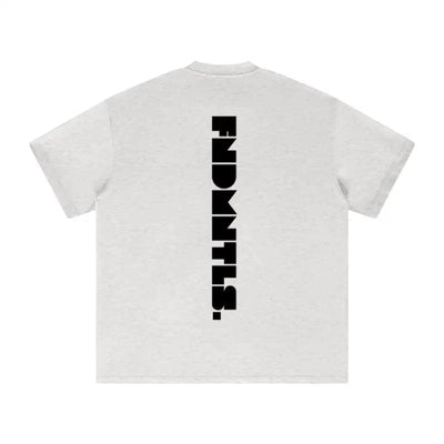FNDMNTLS. Black Logo Heavyweight Graphic TShirt - Heretic-s Streetwear - 100% Cotton Shirt - 305GSM T-Shirt