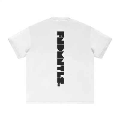 FNDMNTLS. Black Logo Heavyweight Graphic TShirt - Heretic-s Streetwear - 100% Cotton Shirt - 305GSM T-Shirt