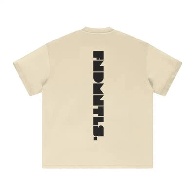 FNDMNTLS. Black Logo Heavyweight Graphic TShirt - Heretic-s Streetwear - 100% Cotton Shirt - 305GSM T-Shirt