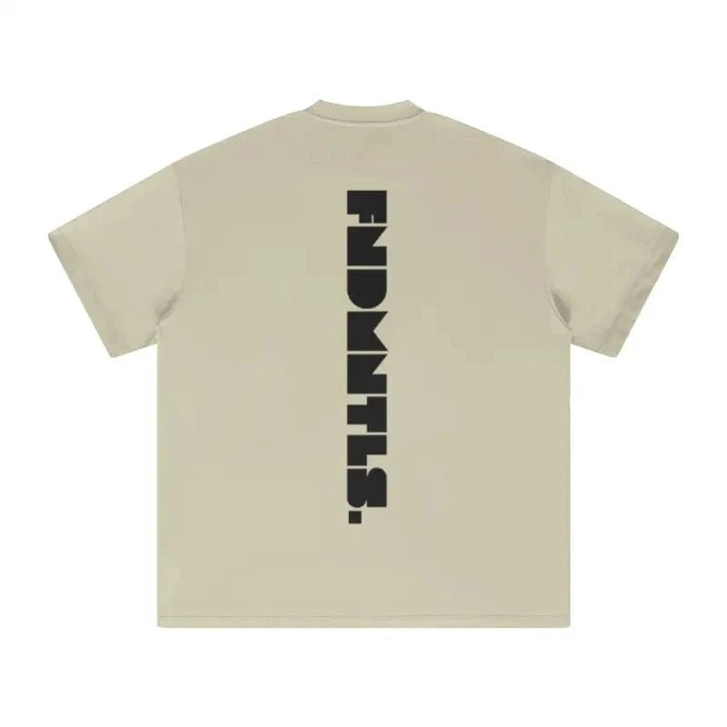 FNDMNTLS. Black Logo Heavyweight Graphic TShirt - Heretic-s Streetwear - 100% Cotton Shirt - 305GSM T-Shirt