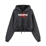 Gray snow washed cropped hoodie displayed in Snow Washed Cropped Hoodie product line