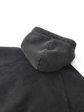 Snow washed cropped hoodie featuring a black hooded sweatshirt for stylish comfort