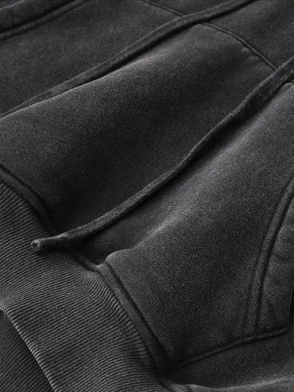 FNDMNTLS. Blood Scarred Snow Washed Cropped Hoodie - Heretic - s Streetwear - Cropped Hoodie - Snow Washed Hoodie -  product_type