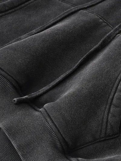 FNDMNTLS. Blood Scarred Snow Washed Cropped Hoodie - Heretic - s Streetwear - Cropped Hoodie - Snow Washed Hoodie -  product_type