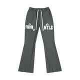 FNDMNTLS. Mr. Rodgers Flared Black Drawstring Pants Gray / S