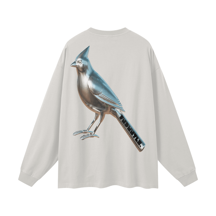 FNDMNTLS. Chrome Cardinals Long Sleeve Graphic TShirt - Heretic - s Streetwear - Casual Wear - Chrome Cardinals -  product_type