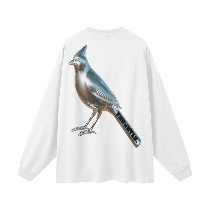 FNDMNTLS. Chrome Cardinals Long Sleeve Graphic TShirt - Heretic - s Streetwear - Casual Wear - Chrome Cardinals -  product_type