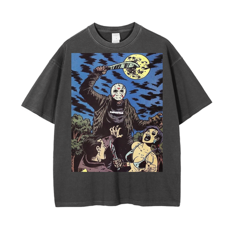 Vintage Wash Drop Shoulder T-Shirt - 250 GSM - Retro Black / S