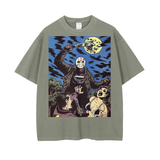 Vintage Wash Drop Shoulder T-Shirt - 250 GSM - Gray Green / S