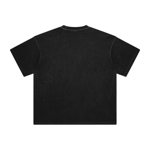 Black short-sleeved Cyborg Fndmntls Enzyme Washed Graphic Tee in 25 inch size