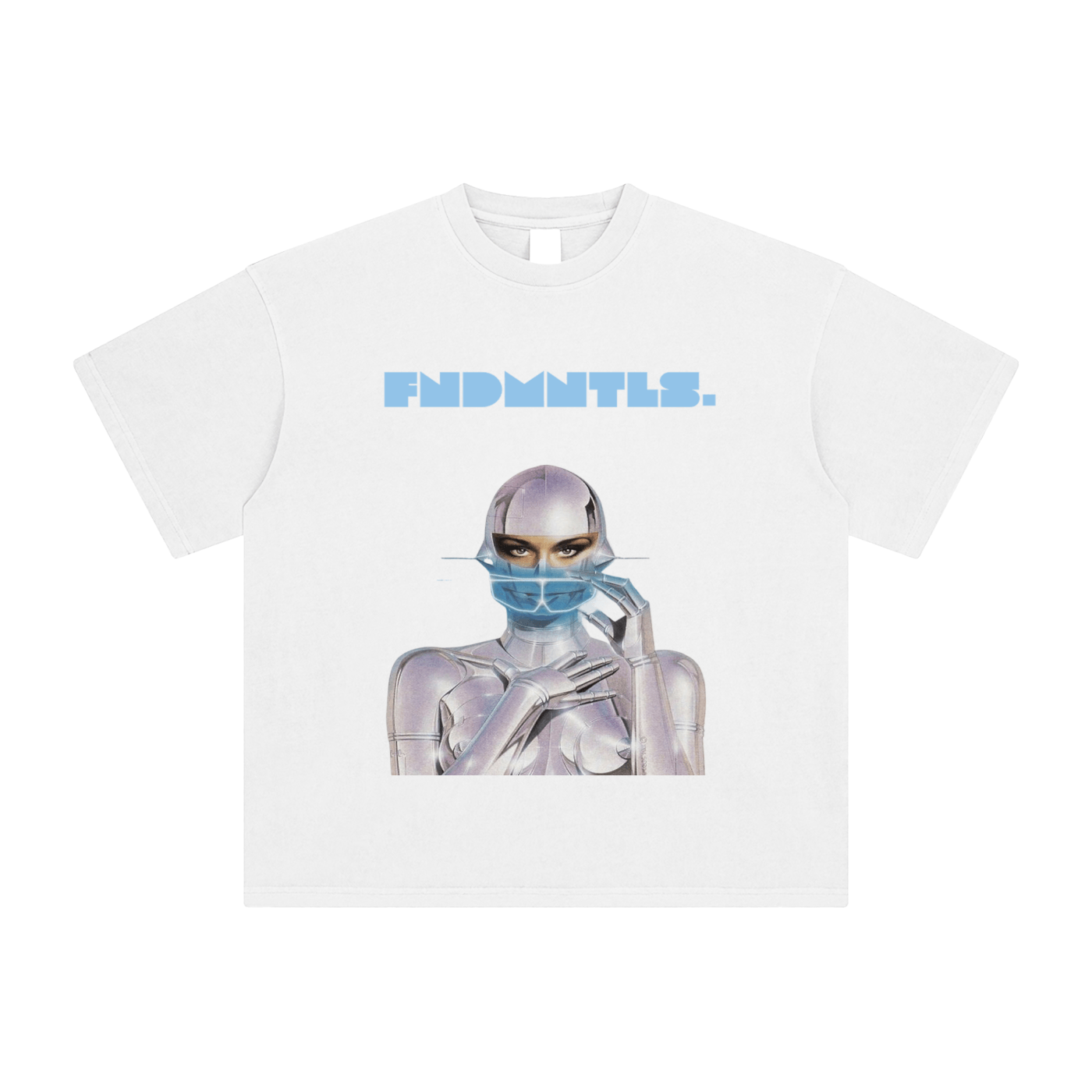 FNDMNTLS. Cyborg Enzyme Washed Black Graphic Tshirt - Heretic - s Streetwear - Cotton T-Shirt - Cyborg FNDMNTLS -  product_type