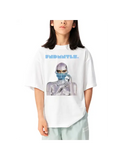 White Cyborg Fndmntls Kids Graphic Tee featuring a futuristic graphic design