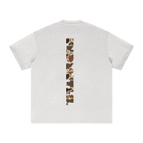 White T-shirt with camouflage lettering from FNDMTLS Duck Camo Heavyweight Tee collection