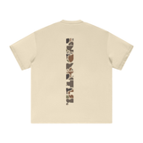 Beige Fndmntls Duck Camo Heavyweight Tee with camouflage print, available in inch and cm sizes