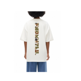 Unisex FNDMNTLS Duck Camo heavyweight cotton tee with vertical camo print on back and crew neck design