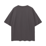 Gray Behold Oversize Skull Graphic Tee with slight stretch, short-sleeved, 28 inch chest