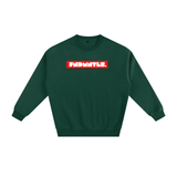 Green crewneck sweatshirt from Fndmntls Fleeced Cotton Blend Sweatshirt collection