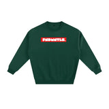 Green crewneck sweatshirt from Fndmntls Fleeced Cotton Blend Sweatshirt collection