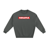 Gray crewneck sweatshirt from Fndmntls Fleeced Black & Red Cotton Blend Sweatshirt
