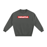 Gray crewneck sweatshirt from Fndmntls Fleeced Black & Red Cotton Blend Sweatshirt