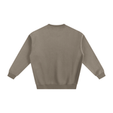 Taupe crewneck sweatshirt from Fndmntls Fleeced Black & Red Cotton Blend Sweatshirt