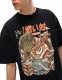 FNDMNTLS. Food Fight Oversize Deep Drop Shoulder Graphic Tshirt - Tshirts