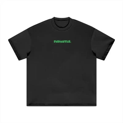 FNDMNTLS. Green Logo Heavyweight Earth Tone Graphic T-Shirt - Heretic - s Streetwear - 100% Cotton Shirt - 305GSM T-Shirt -  product_type