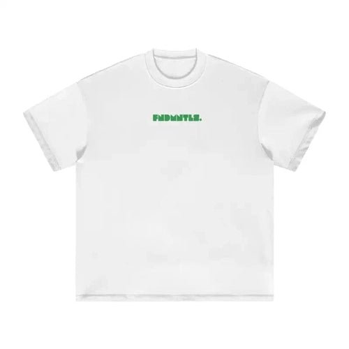 FNDMNTLS. Green Logo Heavyweight Earth Tone Graphic T-Shirt - Heretic - s Streetwear - 100% Cotton Shirt - 305GSM T-Shirt -  product_type