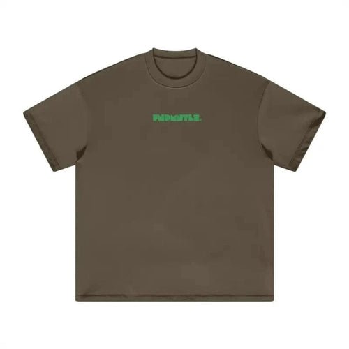 FNDMNTLS. Green Logo Heavyweight Earth Tone Graphic T-Shirt - Heretic - s Streetwear - 100% Cotton Shirt - 305GSM T-Shirt -  product_type