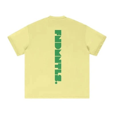 FNDMNTLS. Green Logo Heavyweight Earth Tone Graphic T-Shirt - Heretic - s Streetwear - 100% Cotton Shirt - 305GSM T-Shirt -  product_type