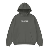 High Neck Insulated FOG Solid Color Fleece Hoodie - 385 GSM - Dark Gray / S