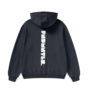 High Neck Insulated FOG Solid Color Fleece Hoodie - 385 GSM
