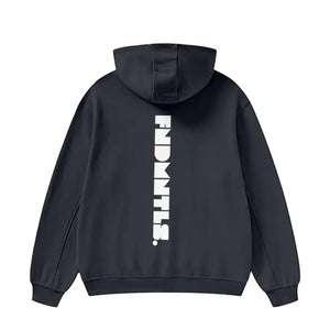 High Neck Insulated FOG Solid Color Fleece Hoodie - 385 GSM