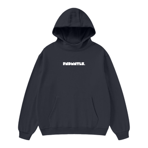High Neck Insulated FOG Solid Color Fleece Hoodie - 385 GSM - Black / S