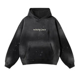 Infinity Links Happiness Vintage Wash Frayed Fleece Hoodie - 360 GSM Black / S