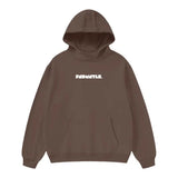 FNDMNTLS. High Neck Insulated FOG Solid Color Fleece Hoodie - 385 GSM Brown / S