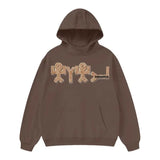 FNDMNTLS.x Yahuah High Neck Insulated FOG Solid Color Fleece Hoodie - 385 GSM Brown / S