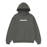 FNDMNTLS. High Neck Insulated FOG Solid Color Fleece Hoodie - 385 GSM Dark Gray / S