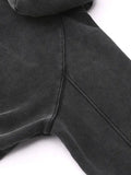 FNDMNTLS. Blood Scarred Snow Washed Cropped Hoodie