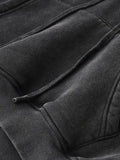 FNDMNTLS. Blood Scarred Snow Washed Cropped Hoodie