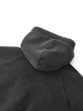 FNDMNTLS. Blood Scarred Snow Washed Cropped Hoodie