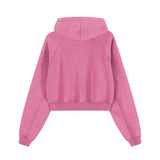 FNDMNTLS. Blood Scarred Snow Washed Cropped Hoodie