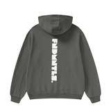 FNDMNTLS. White Logo High Neck Insulated FOG Solid Color Fleece Hoodie - 385 GSM